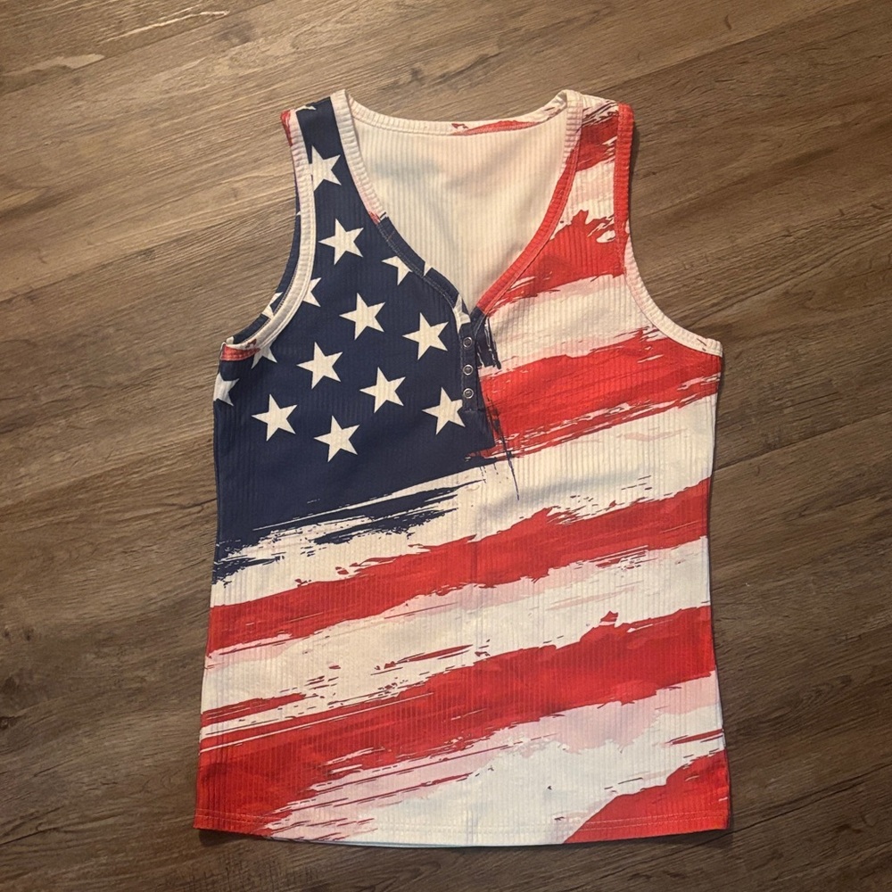 Patriotic American Flag Tank Top